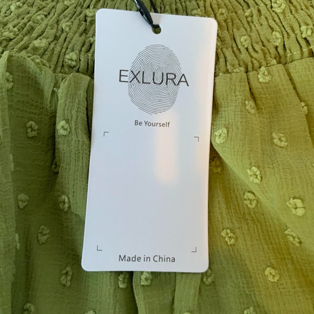 EXLURA Women‘s Tie Back Square Neck Dress Puff Elbow (S) 1NWT-0003 - Picture 9 of 13